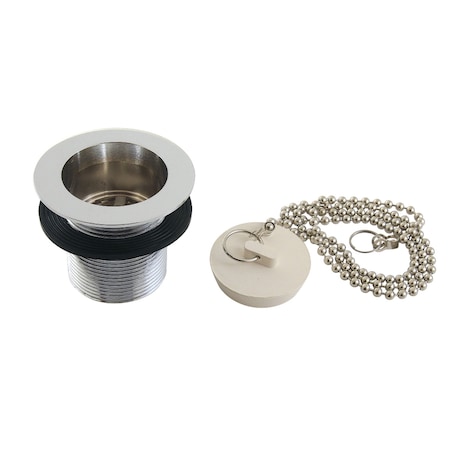 Kingston Brass 112 Chain and Stopper Tub Drain with 134 Body Thread, Polished Chrome DSP17CP